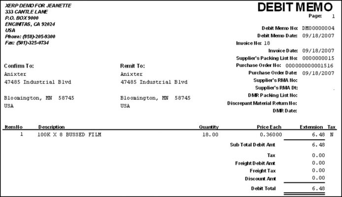 Debit Note
