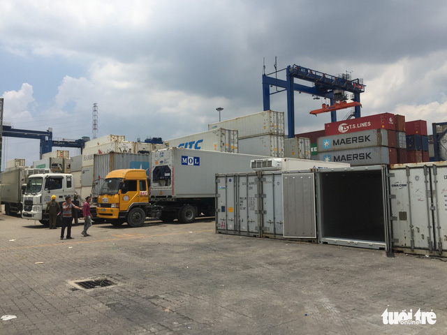 Doanh nghiệp làm thủ tục hàng hóa tại cảng Cát Lái